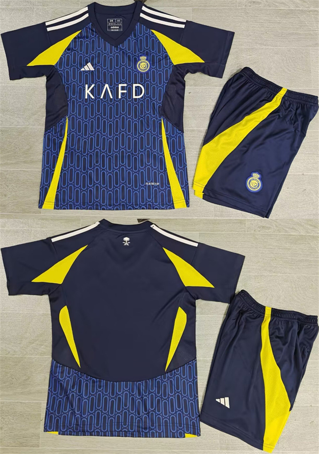 Youth Navy Al Nassr Custom Soccer Jersey Suit